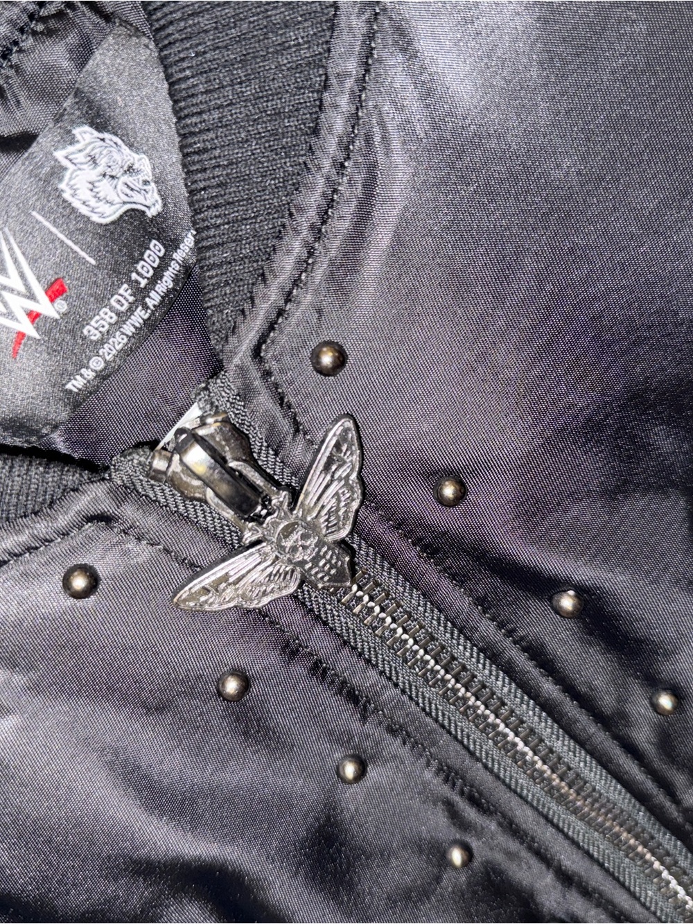 Black Embroidered Bomber Jacket - WWE x Darc Sport - Picture 2 of 5